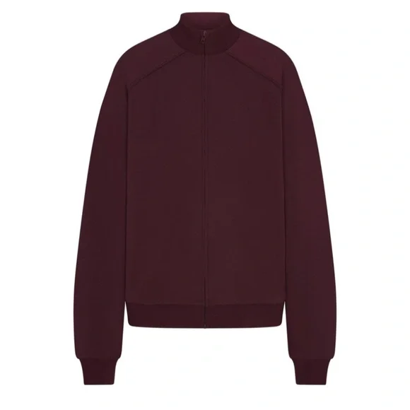 SKIMS xNike NWT Matte Tricot Oversized Track Jacket - Currant - Picture 4 of 5
